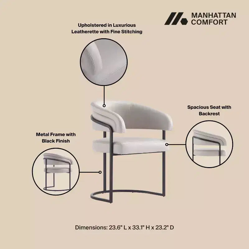 Sedia da pranzo moderna imbottita in similpelle Augusta Manhattan Comfort