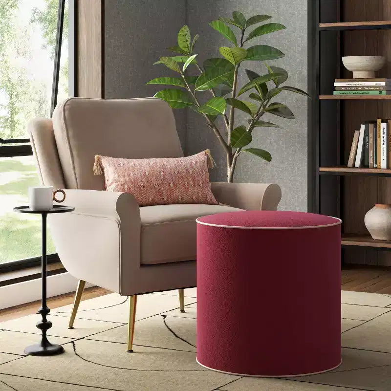 Pouf Contenitore Welt Drum in Velluto - Threshold