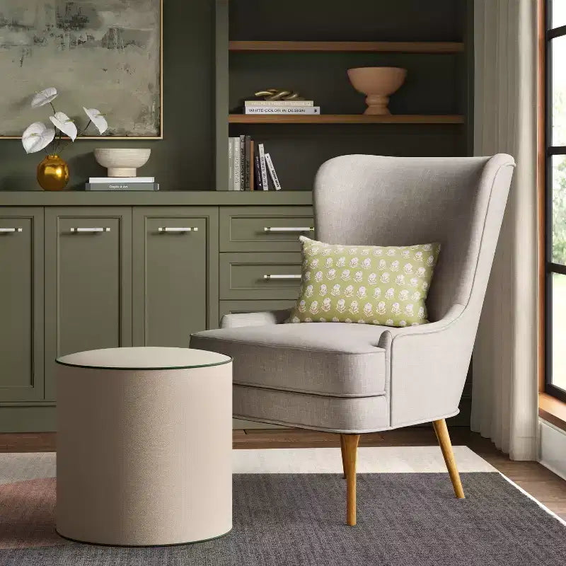 Pouf Contenitore Welt Drum in Velluto - Threshold