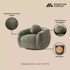 Divano 3 pezzi Manhattan Comfort Tribeca imbottito in ciniglia da 85,8" e 2 poltrone accentate