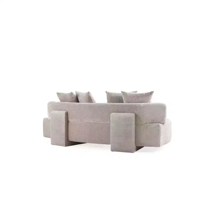 Set divano e poltrona d'accento Manhattan Comfort Verandah in ciniglia imbottiti, 3 pz.