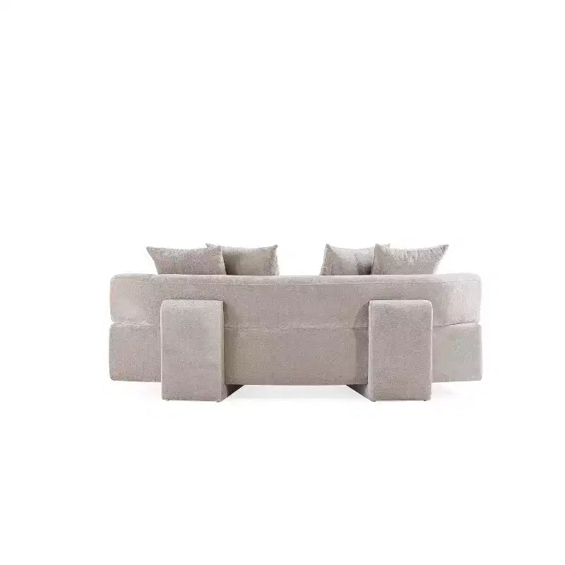 Set divano e poltrona d'accento Manhattan Comfort Verandah in ciniglia imbottiti, 3 pz.
