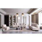 Set divano e poltrona d'accento Manhattan Comfort Verandah in ciniglia imbottiti, 3 pz.