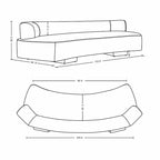 Set divano e poltrona d'accento Manhattan Comfort Verandah in ciniglia imbottiti, 3 pz.