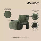 Set divano e poltrona d'accento Manhattan Comfort Verandah in ciniglia imbottiti, 3 pz.