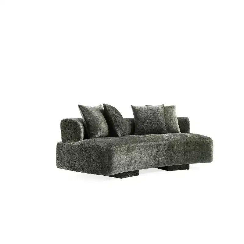 Set divano e poltrona d'accento Manhattan Comfort Verandah in ciniglia imbottiti, 3 pz.