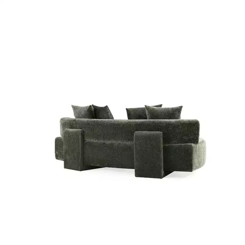Set divano e poltrona d'accento Manhattan Comfort Verandah in ciniglia imbottiti, 3 pz.