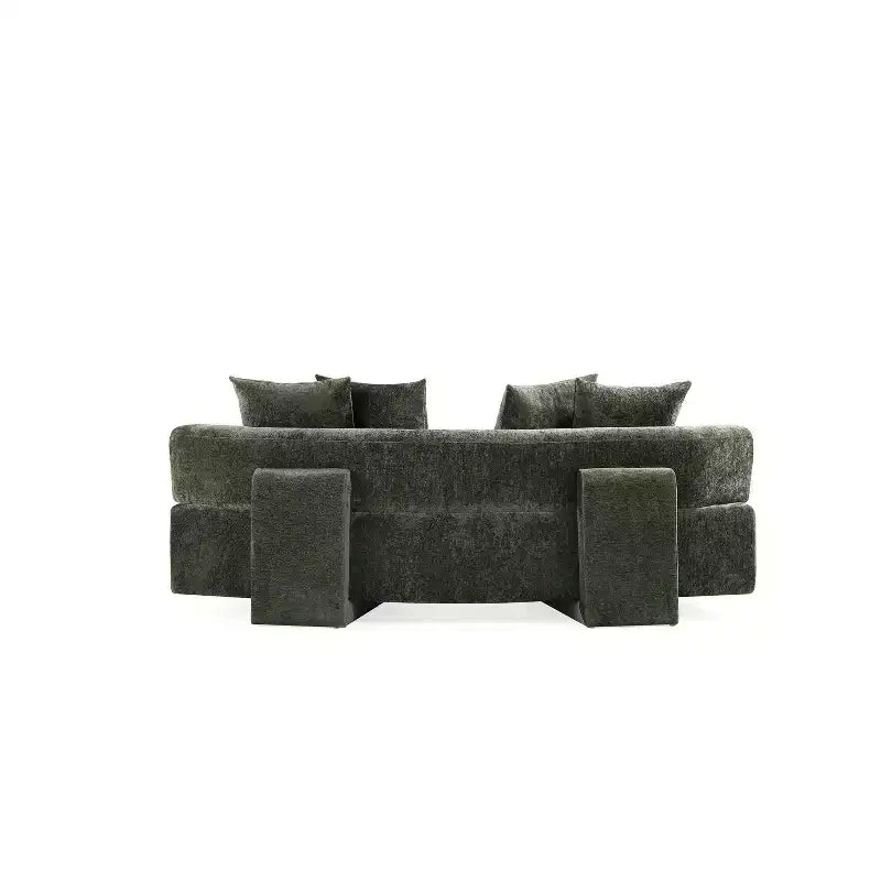 Set divano e poltrona d'accento Manhattan Comfort Verandah in ciniglia imbottiti, 3 pz.
