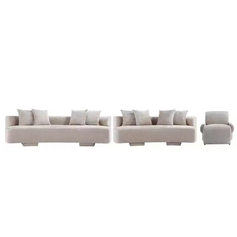 Manhattan Comfort 3pc Verandah Chenille Upholstered Sofa and Accent Chair Set