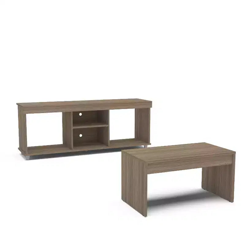 Polifurniture Set 2 Pezzi da Soggiorno con Mobile TV e Tavolino da Caffè