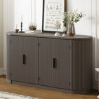 Credenza da ufficio verticale a righe con maniglie in metallo, regolabile, adatta per studio, ingresso e soggiorno