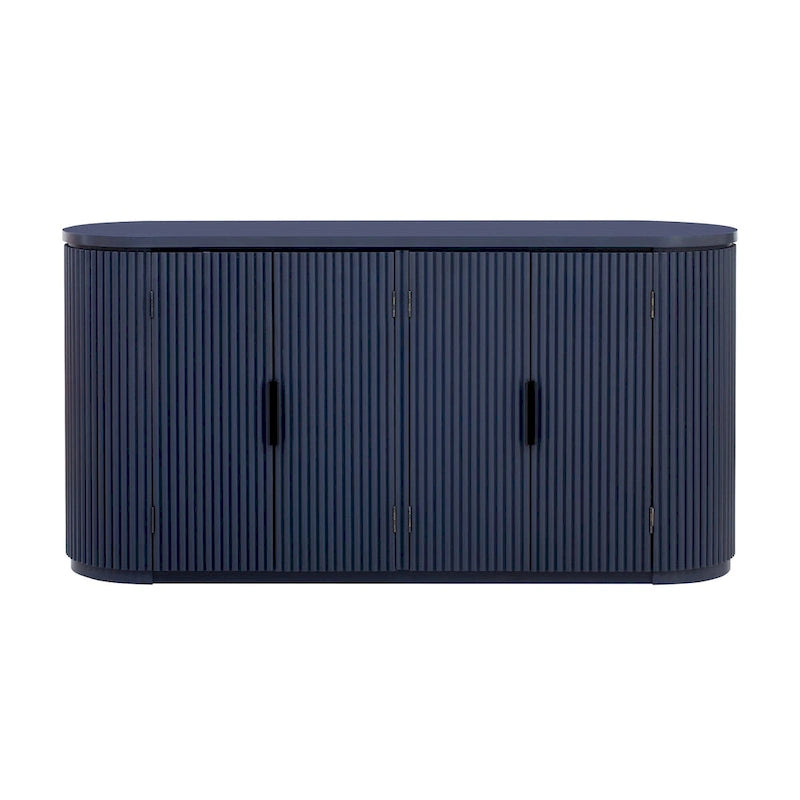Credenza da ufficio verticale a righe con maniglie in metallo, regolabile, adatta per studio, ingresso e soggiorno