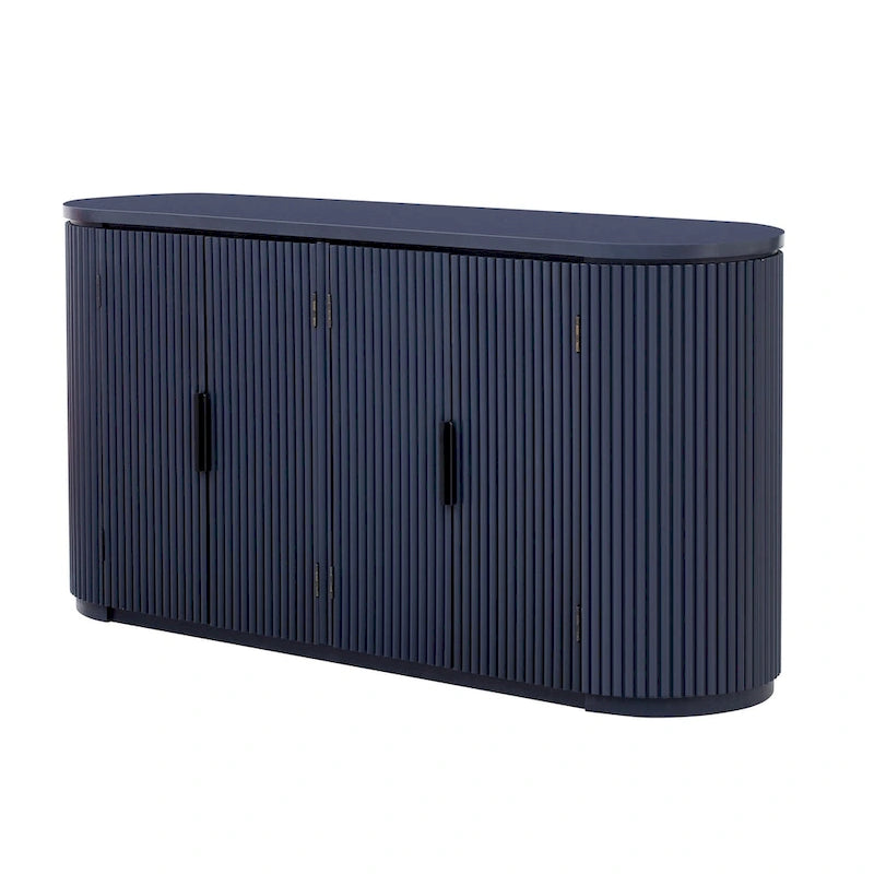 Credenza da ufficio verticale a righe con maniglie in metallo, regolabile, adatta per studio, ingresso e soggiorno