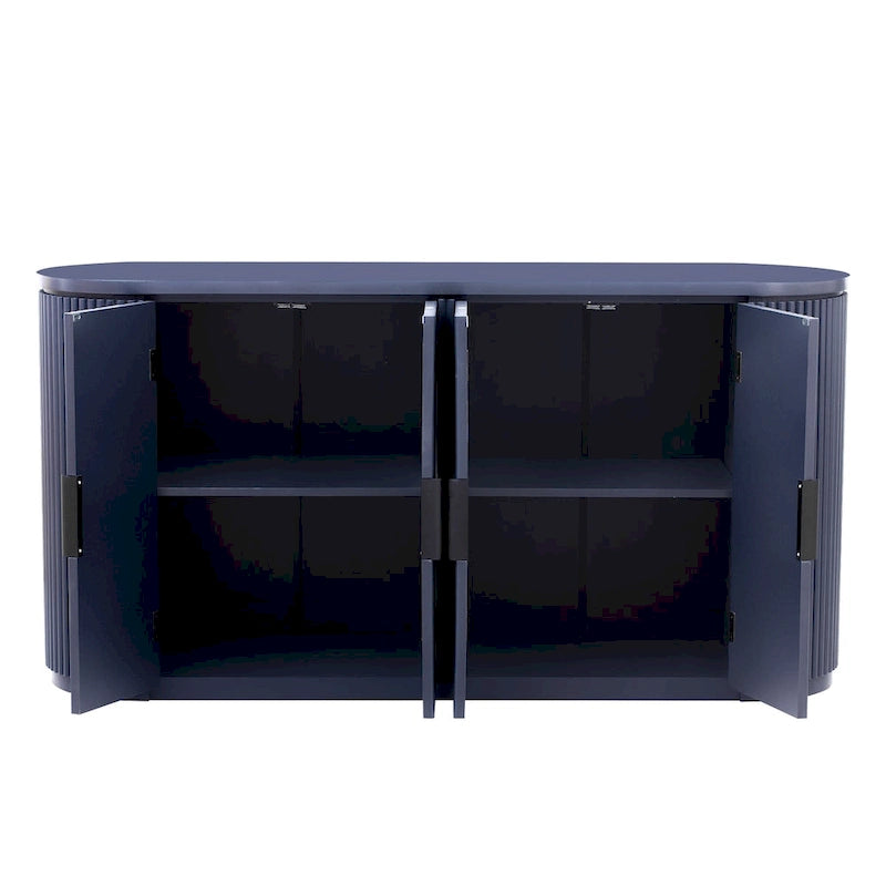 Credenza da ufficio verticale a righe con maniglie in metallo, regolabile, adatta per studio, ingresso e soggiorno