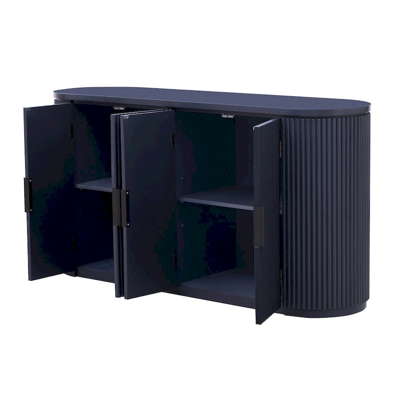 Credenza da ufficio verticale a righe con maniglie in metallo, regolabile, adatta per studio, ingresso e soggiorno