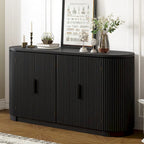 Credenza da ufficio verticale a righe con maniglie in metallo, regolabile, adatta per studio, ingresso e soggiorno