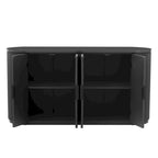 Credenza da ufficio verticale a righe con maniglie in metallo, regolabile, adatta per studio, ingresso e soggiorno