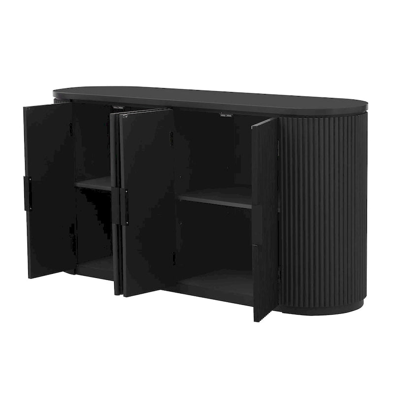 Credenza da ufficio verticale a righe con maniglie in metallo, regolabile, adatta per studio, ingresso e soggiorno