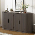 Credenza da ufficio verticale a righe con maniglie in metallo, regolabile, adatta per studio, ingresso e soggiorno