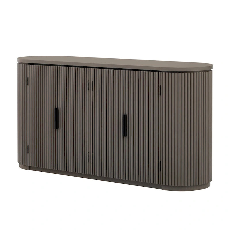 Credenza da ufficio verticale a righe con maniglie in metallo, regolabile, adatta per studio, ingresso e soggiorno