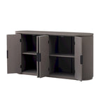 Credenza da ufficio verticale a righe con maniglie in metallo, regolabile, adatta per studio, ingresso e soggiorno