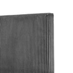 Letto a piattaforma Queen miBasics Beckman imbottito in velluto a coste con fodera rimovibile