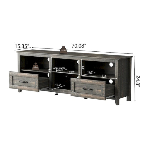 Mobile porta TV da 70" con 2 cassetti e 4 vani portaoggetti