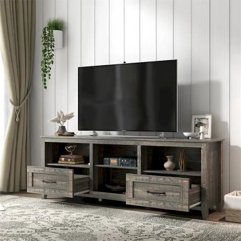 Mobile porta TV da 70" con 2 cassetti e 4 vani portaoggetti