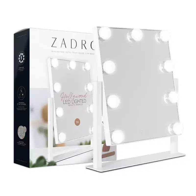 Zadro Specchio da Bagno Illuminato Hollywood a LED, Bianco