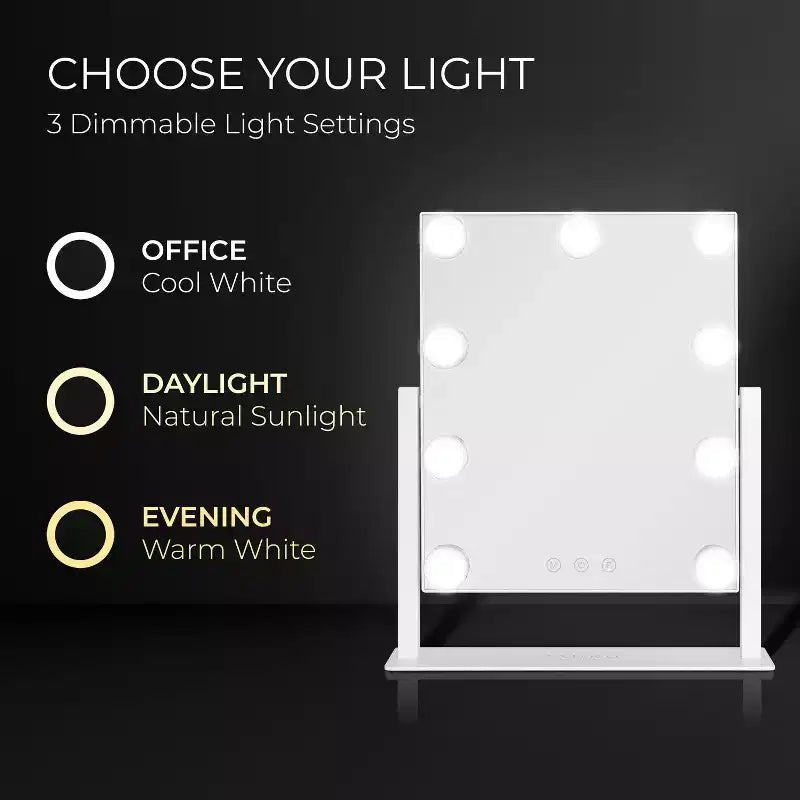 Zadro Specchio da Bagno Illuminato Hollywood a LED, Bianco