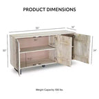 24/7 Shop At Home Buffet Server Johne in Legno di Mango con 4 Ripiani