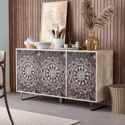 24/7 Shop At Home Buffet Server Johne in Legno di Mango con 4 Ripiani
