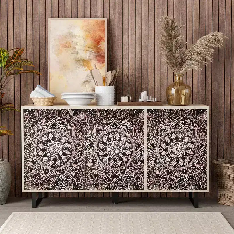24/7 Shop At Home Buffet Server Johne in Legno di Mango con 4 Ripiani