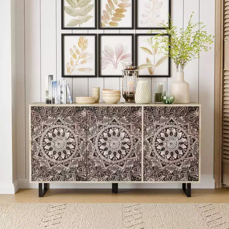 24/7 Shop At Home Buffet Server Johne in Legno di Mango con 4 Ripiani