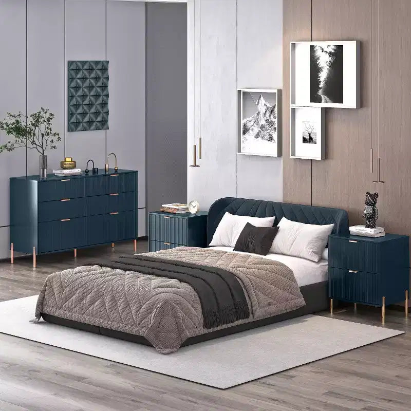 Festivo Comò a 6 cassetti e 2 comodini a 2 cassetti della linea Modern Elegance