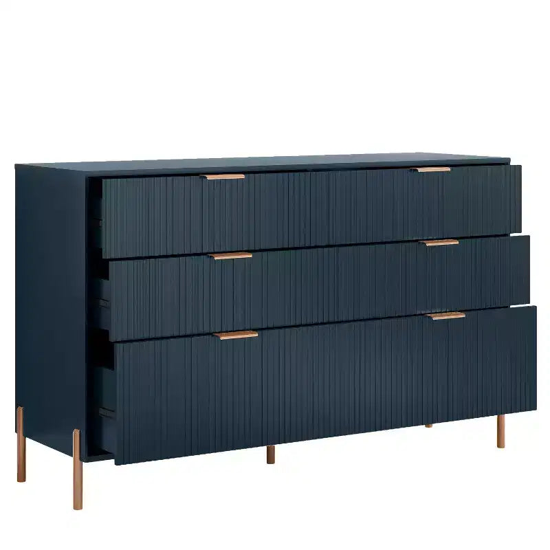 Festivo Comò a 6 cassetti e 2 comodini a 2 cassetti della linea Modern Elegance