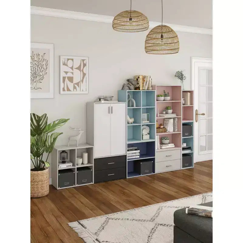 24/7 Shop At Home Libreria Moderna Modulare e Impilabile a 3 Cubi Silkpath da 35,3"