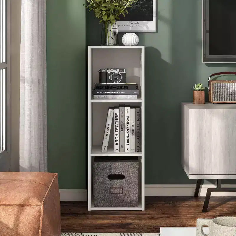 24/7 Shop At Home Libreria Moderna Modulare e Impilabile a 3 Cubi Silkpath da 35,3"