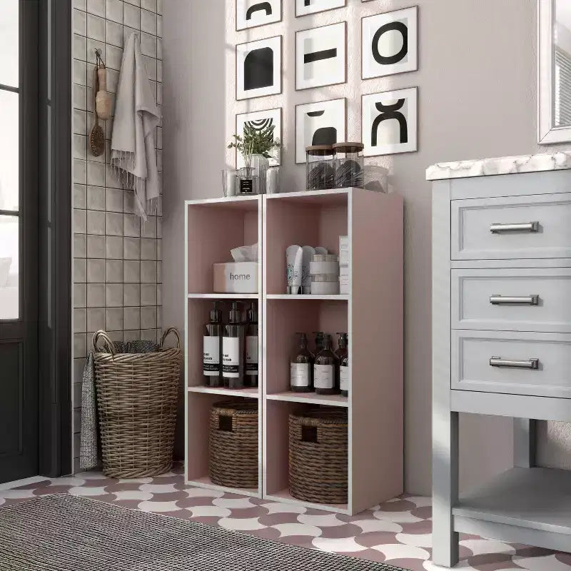 24/7 Shop At Home Libreria Moderna Modulare e Impilabile a 3 Cubi Silkpath da 35,3"