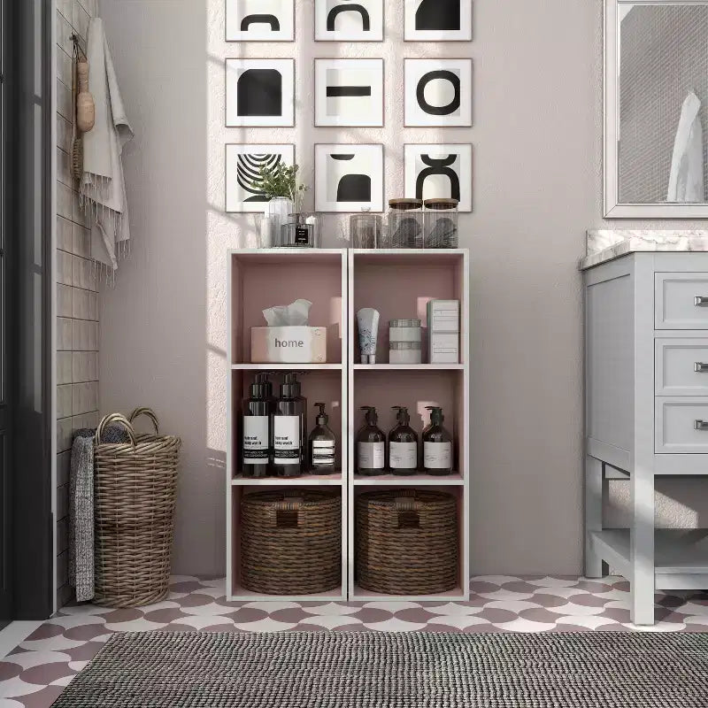 24/7 Shop At Home Libreria Moderna Modulare e Impilabile a 3 Cubi Silkpath da 35,3"
