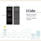 24/7 Shop At Home Libreria Moderna Modulare e Impilabile a 3 Cubi Silkpath da 35,3"