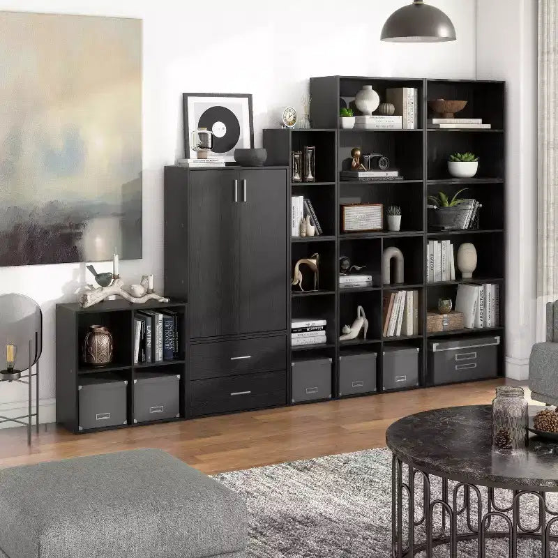 24/7 Shop At Home Libreria Moderna Modulare e Impilabile a 3 Cubi Silkpath da 35,3"