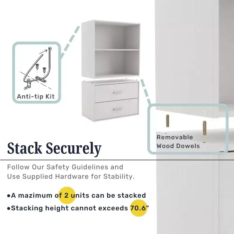 24/7 Shop At Home Libreria Moderna Modulare e Impilabile a 3 Cubi Silkpath da 35,3"