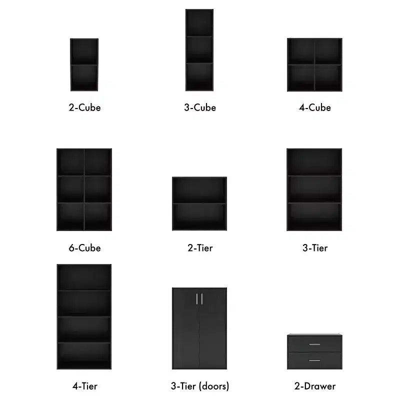 24/7 Shop At Home Libreria Moderna Modulare e Impilabile a 3 Cubi Silkpath da 35,3"