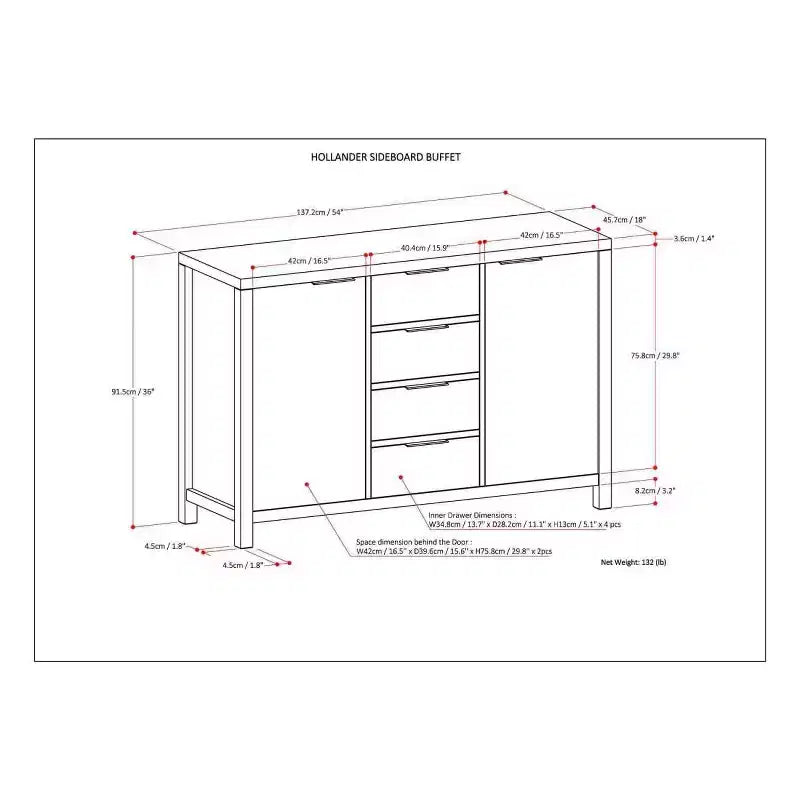 54 Fabian Credenza Buffet - WyndenHall