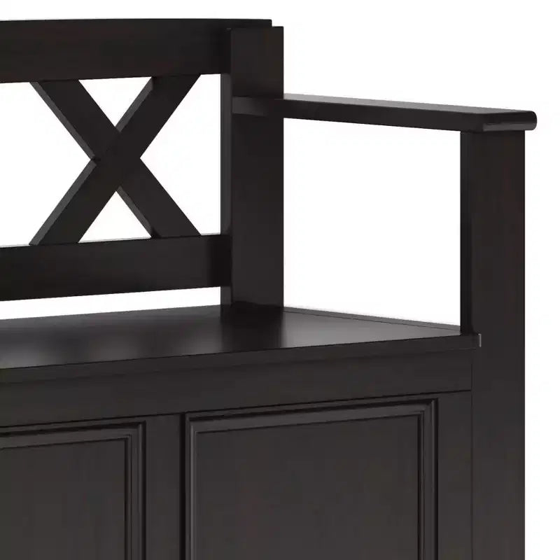 Panca contenitore da ingresso in legno massello Wyndenhall 36 Halifax Transitional