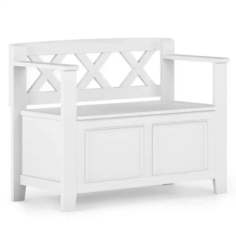 Panca contenitore da ingresso in legno massello Wyndenhall 36 Halifax Transitional