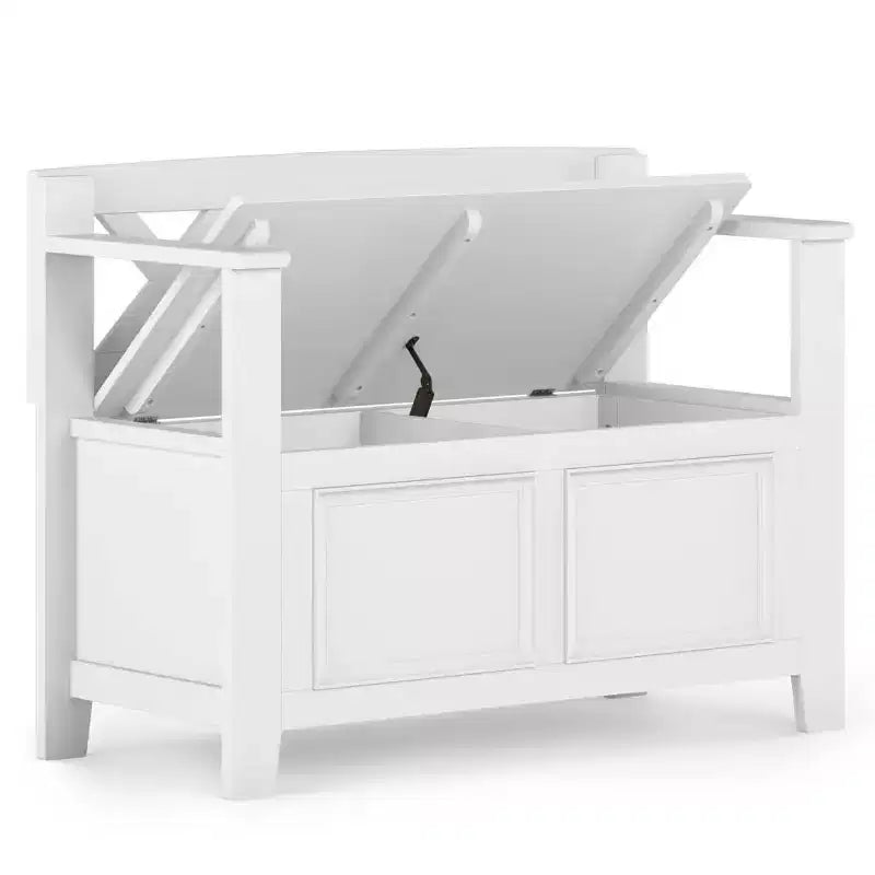 Panca contenitore da ingresso in legno massello Wyndenhall 36 Halifax Transitional