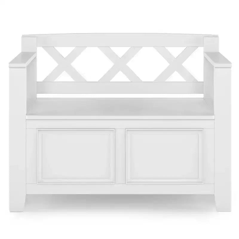 Panca contenitore da ingresso in legno massello Wyndenhall 36 Halifax Transitional