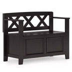 Panca contenitore da ingresso in legno massello Wyndenhall 36 Halifax Transitional